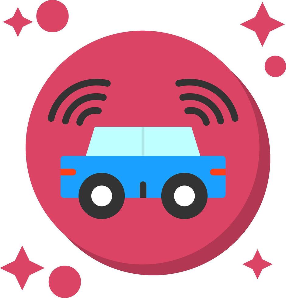 Autonomous Vehicle Tailed Color Icon vector