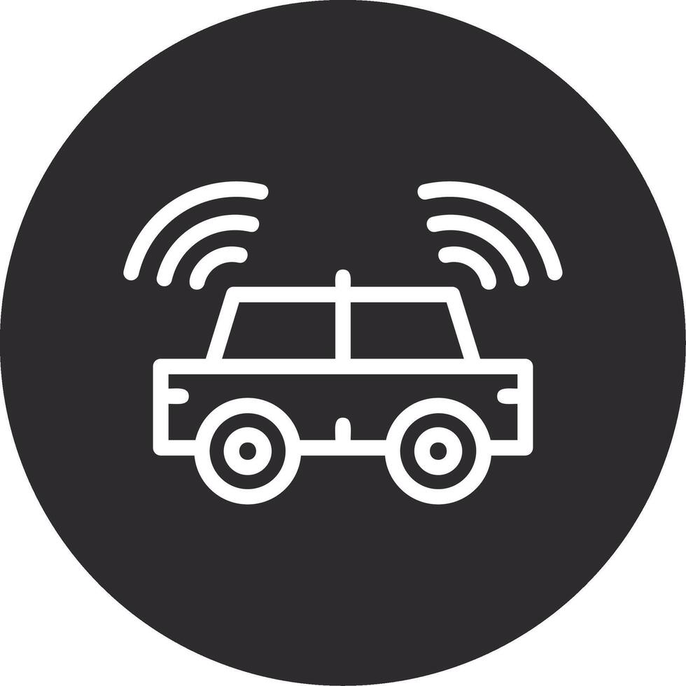 Autonomous Vehicle Inverted Icon vector