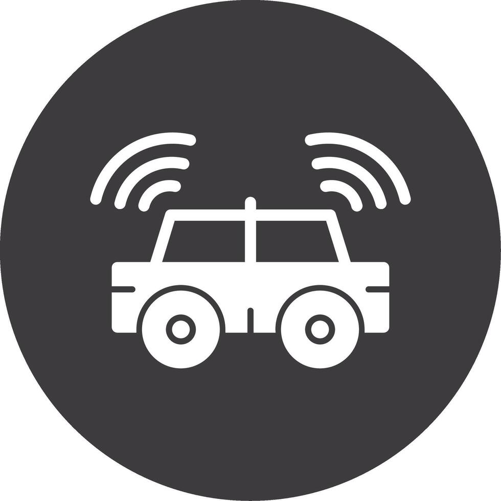 Autonomous Vehicle Glyph Circle Icon vector