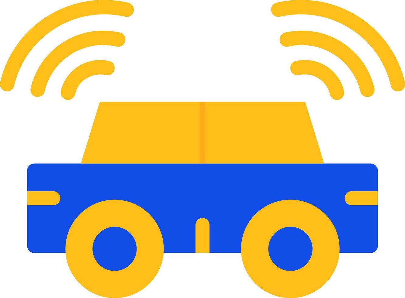 Autonomous Vehicle Flat Two Color Icon vector