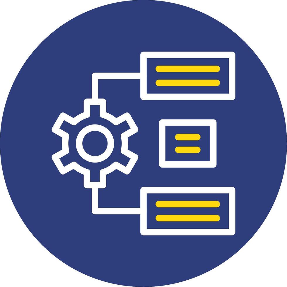 Natural Language Processing Dual Line Circle Icon vector