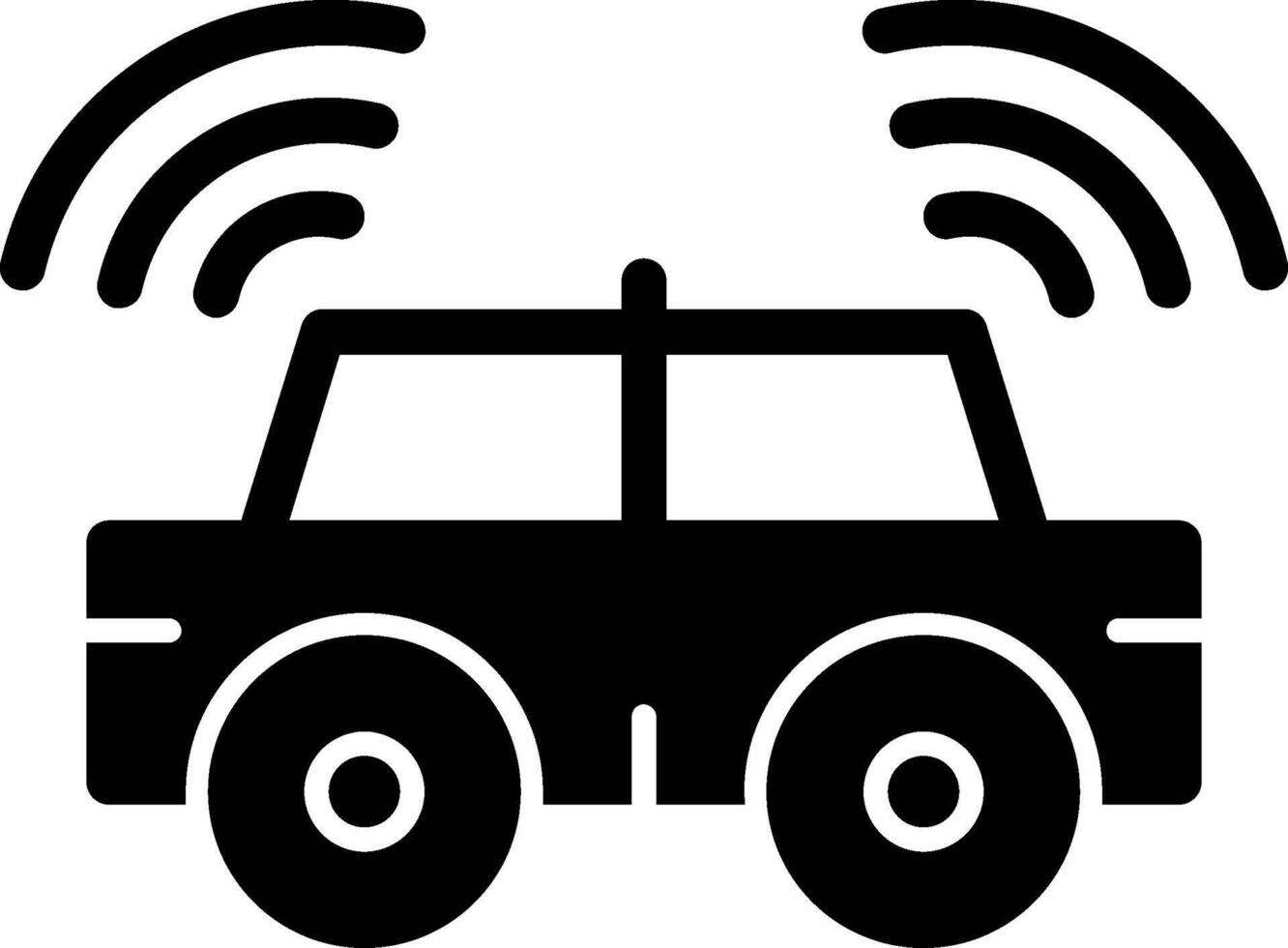 autónomo vehículo glifo icono vector