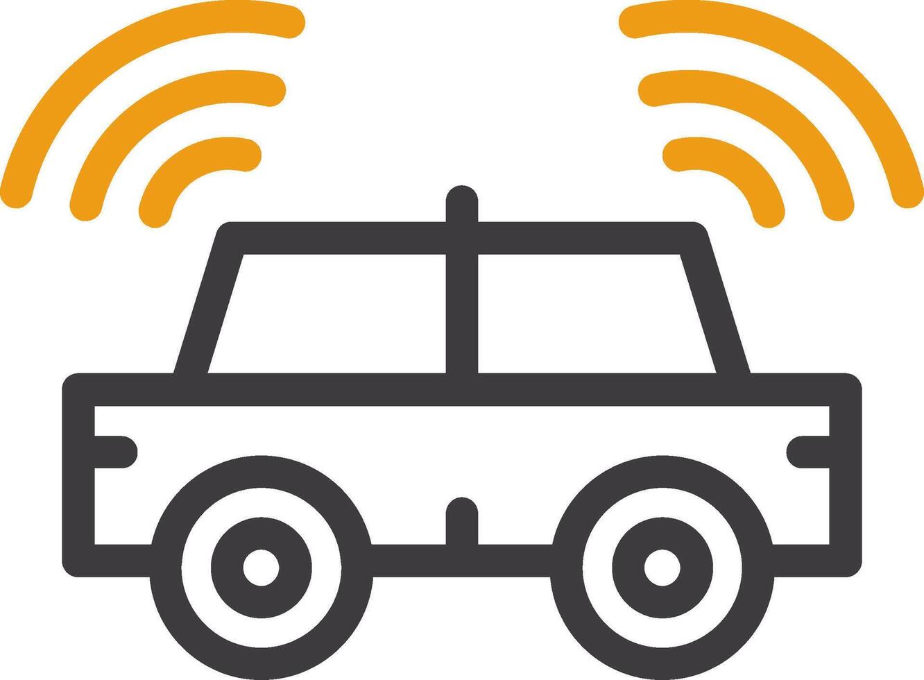 Autonomous Vehicle Line Circle Icon vector