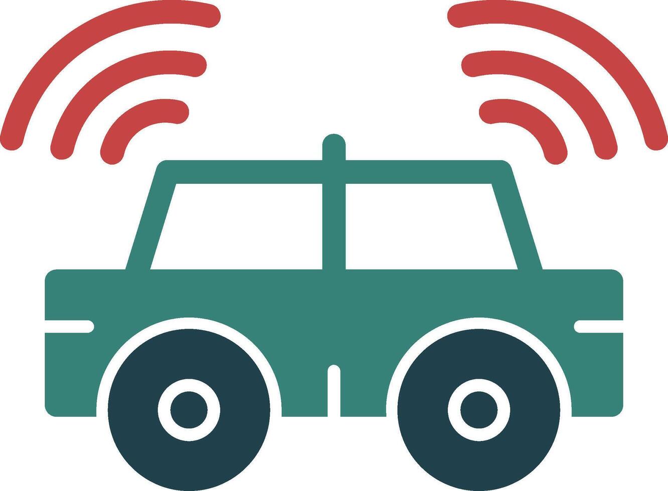 Autonomous Vehicle Glyph Two Color Icon vector