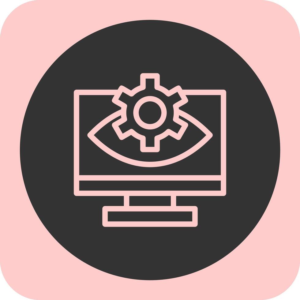 Computer Vision Linear Round Icon vector