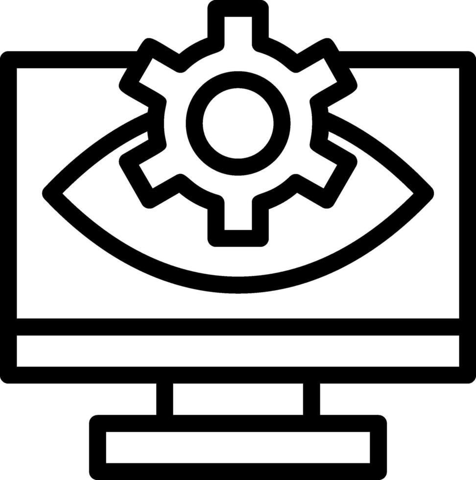 Computer Vision Line Icon vector