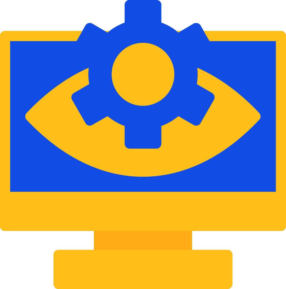 Computer Vision Flat Two Color Icon vector
