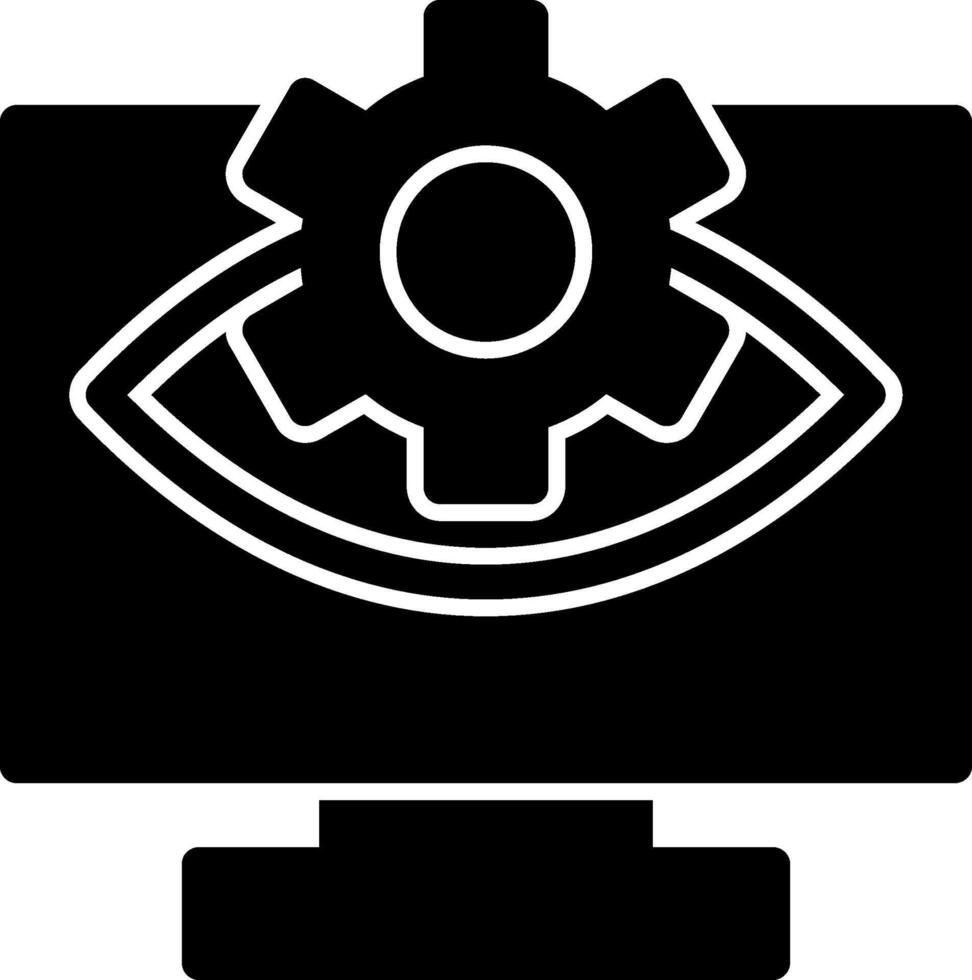 Computer Vision Glyph Icon vector