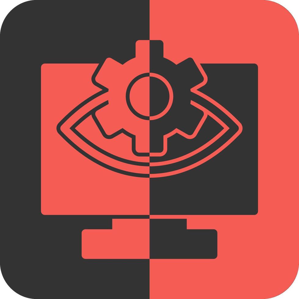 Computer Vision Red Inverse Icon vector