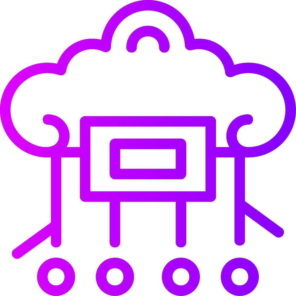 Cloud Computing Linear Gradient Icon vector