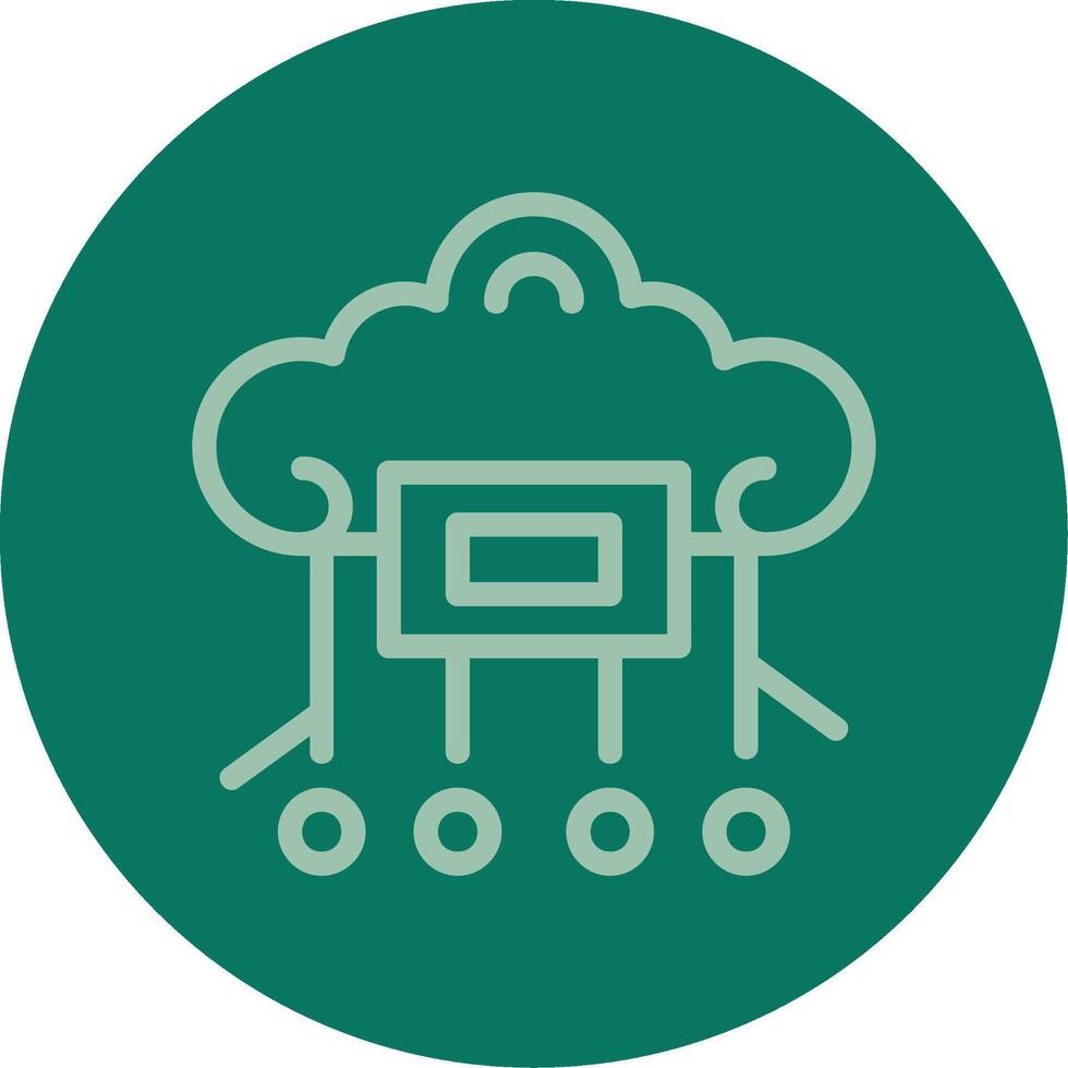 Cloud Computing Line Multi color Icon vector