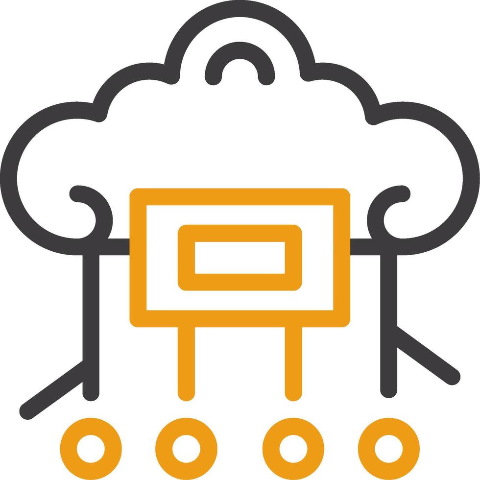 Cloud Computing Line Circle Icon vector