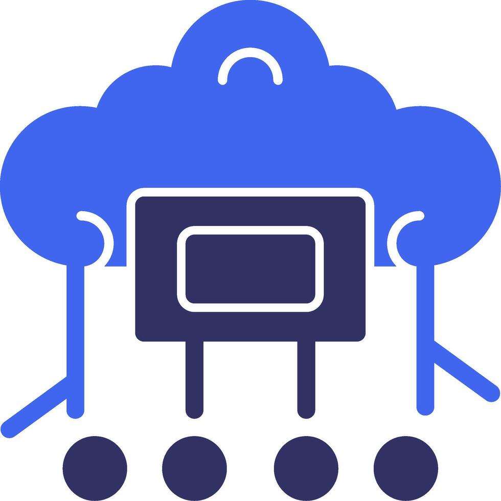 Cloud Computing Solid Two Color Icon vector