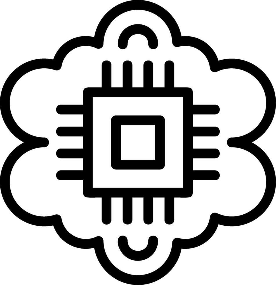 Cognitive Computing Line Icon vector