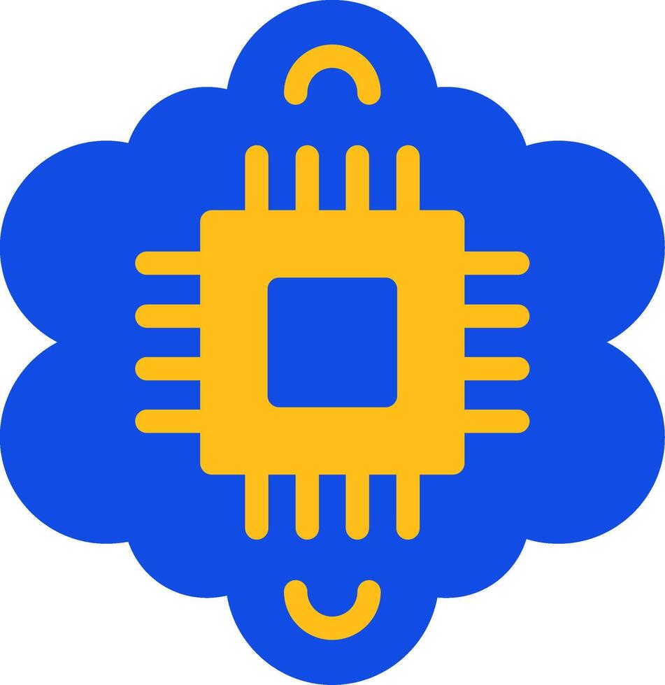 Cognitive Computing Flat Two Color Icon vector