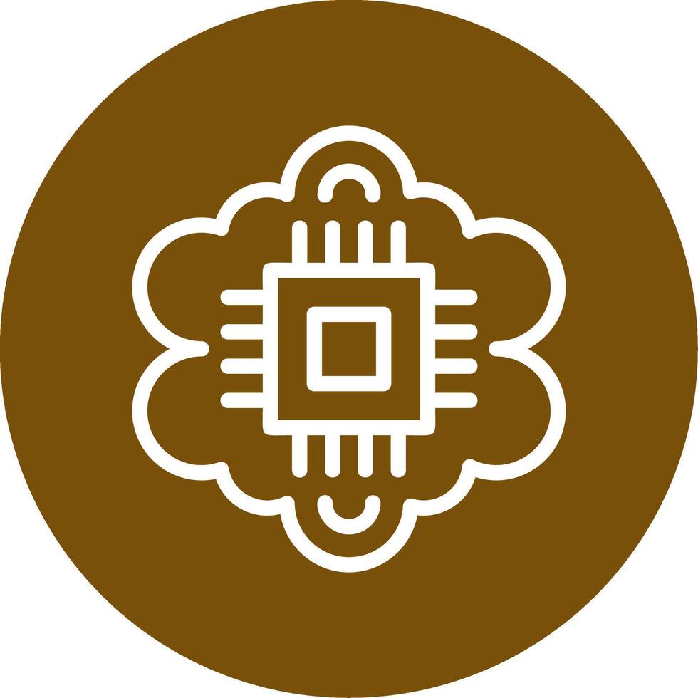 Cognitive Computing Outline Circle Icon vector