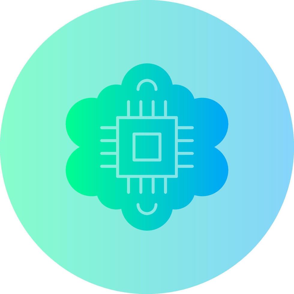 Cognitive Computing Gradient Circle Icon vector