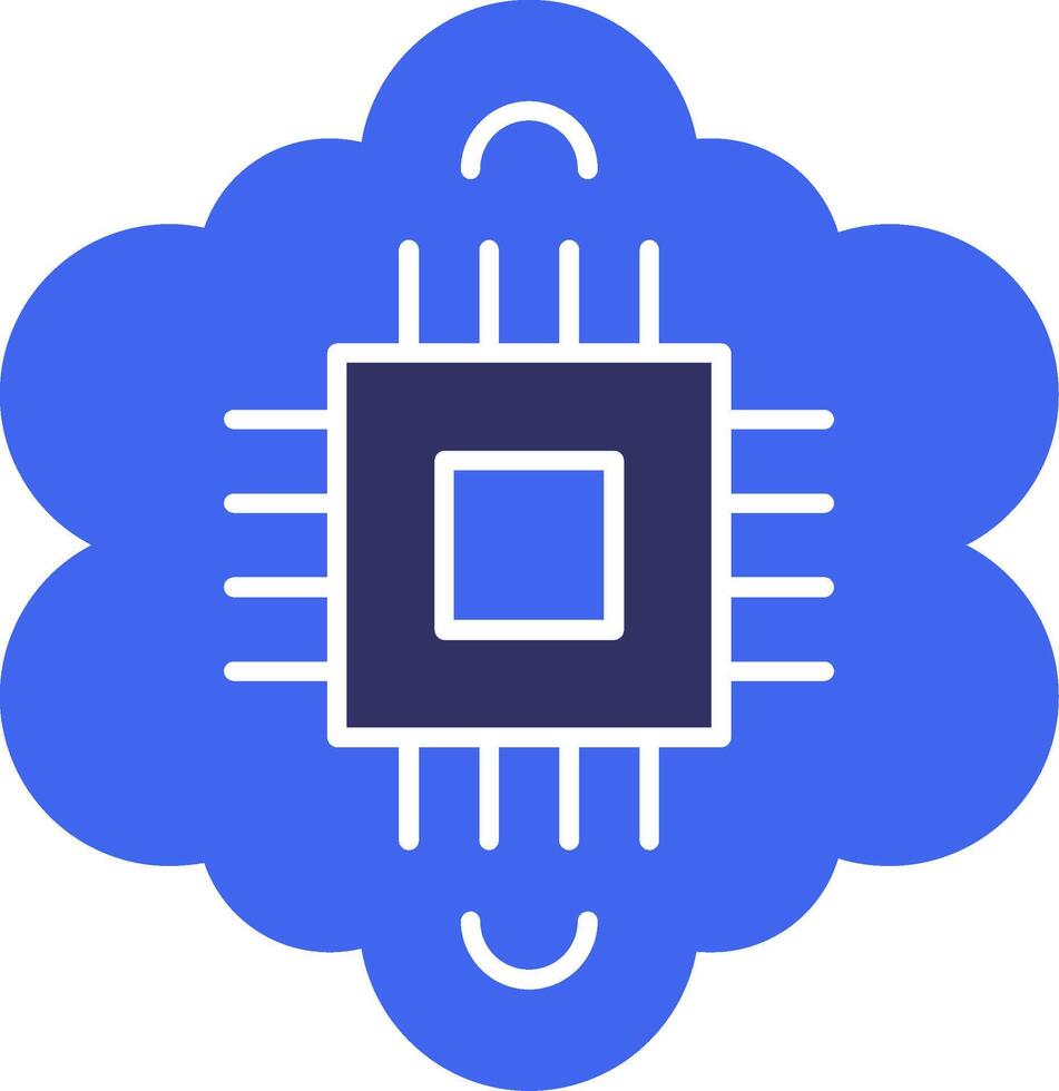 Cognitive Computing Solid Two Color Icon vector