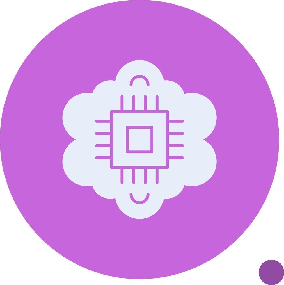 Cognitive Computing Glyph Shadow Icon vector