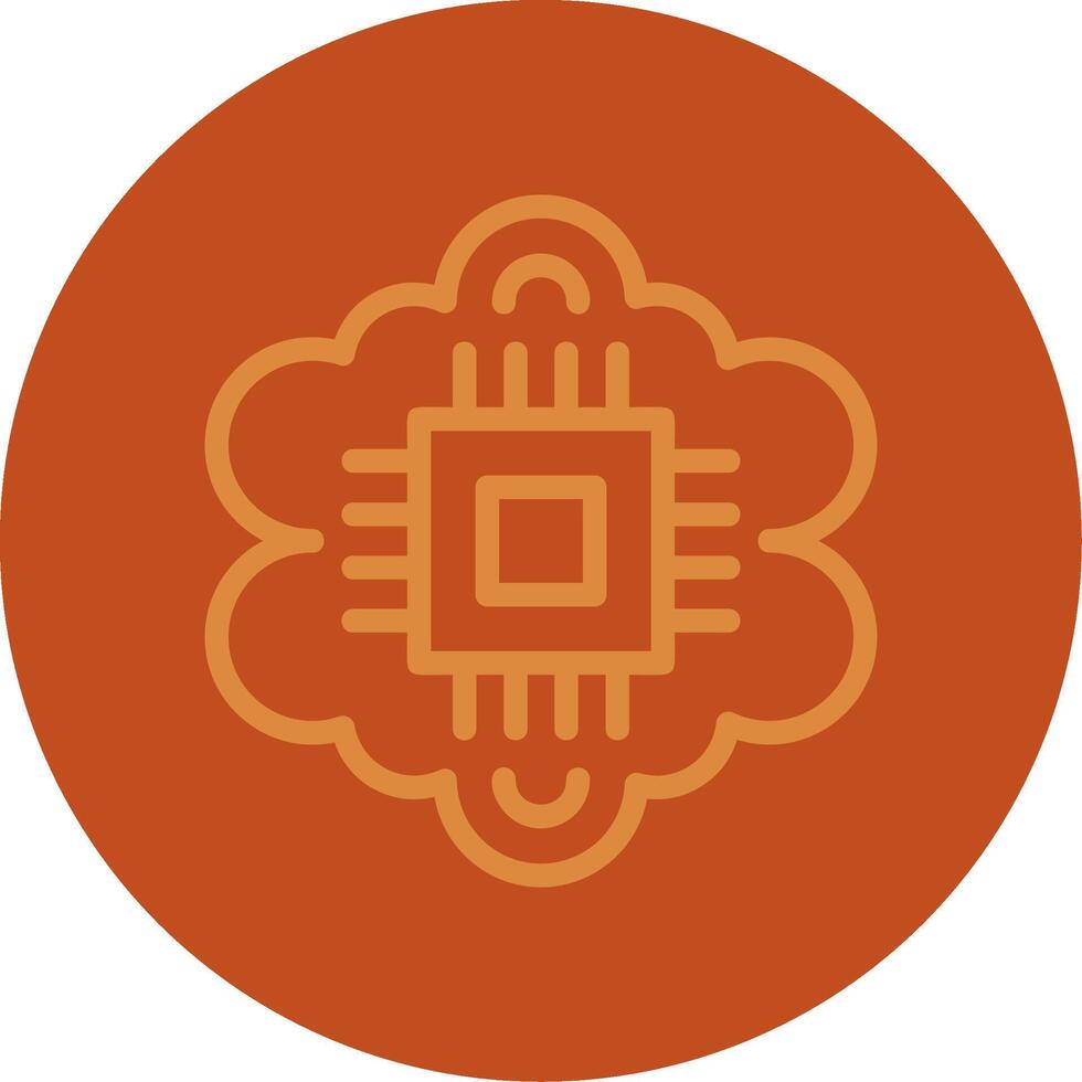 Cognitive Computing Line Multi color Icon vector