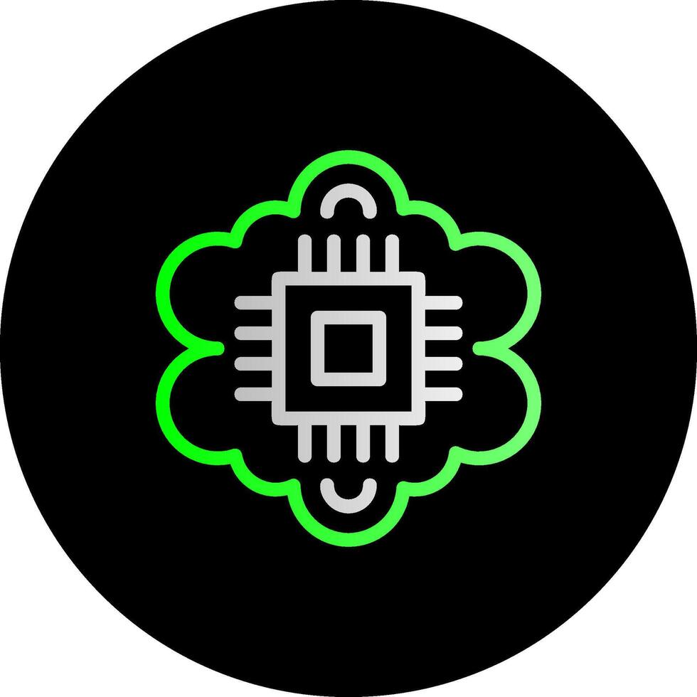 Cognitive Computing Dual Gradient Circle Icon vector