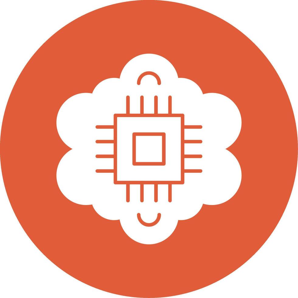 Cognitive Computing Glyph Circle Icon vector