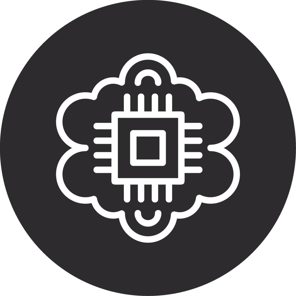 Cognitive Computing Inverted Icon vector