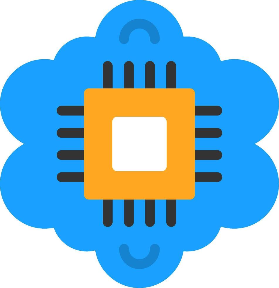 Cognitive Computing Flat Icon vector