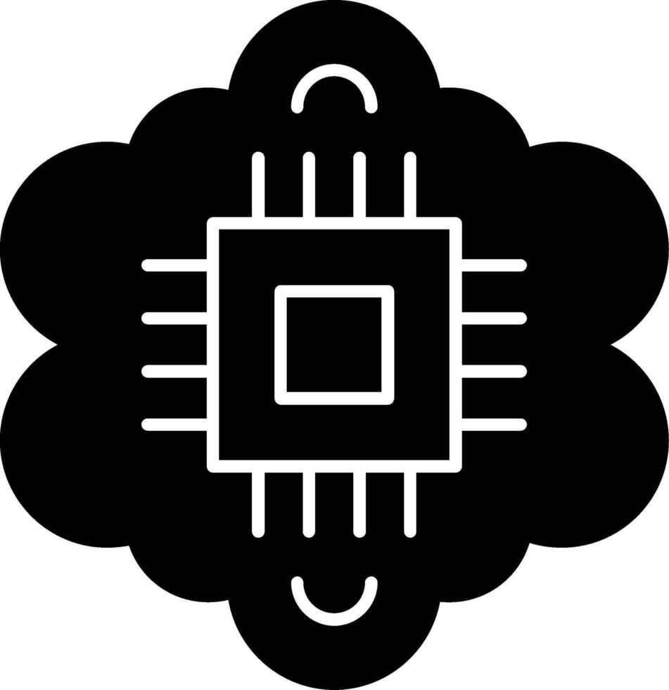 Cognitive Computing Glyph Icon vector