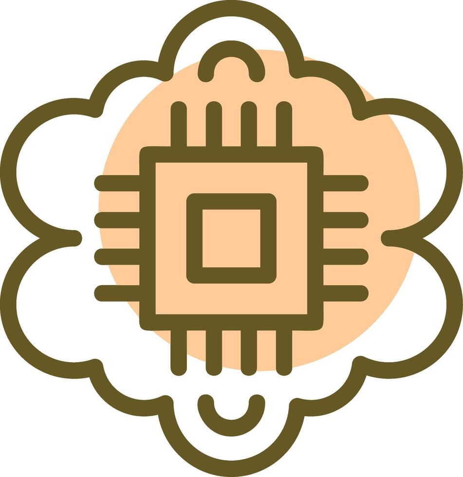Cognitive Computing Linear Circle Icon vector