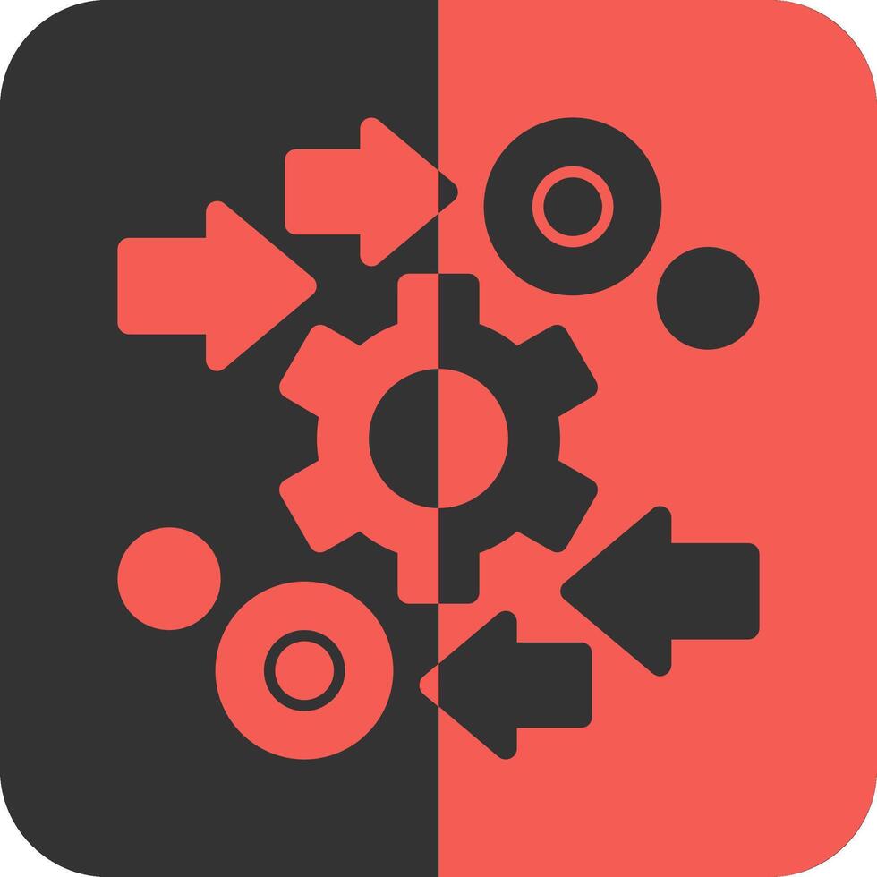 Automation Red Inverse Icon vector