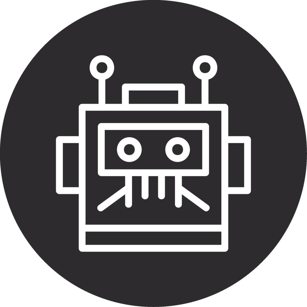 Cyborg Inverted Icon vector