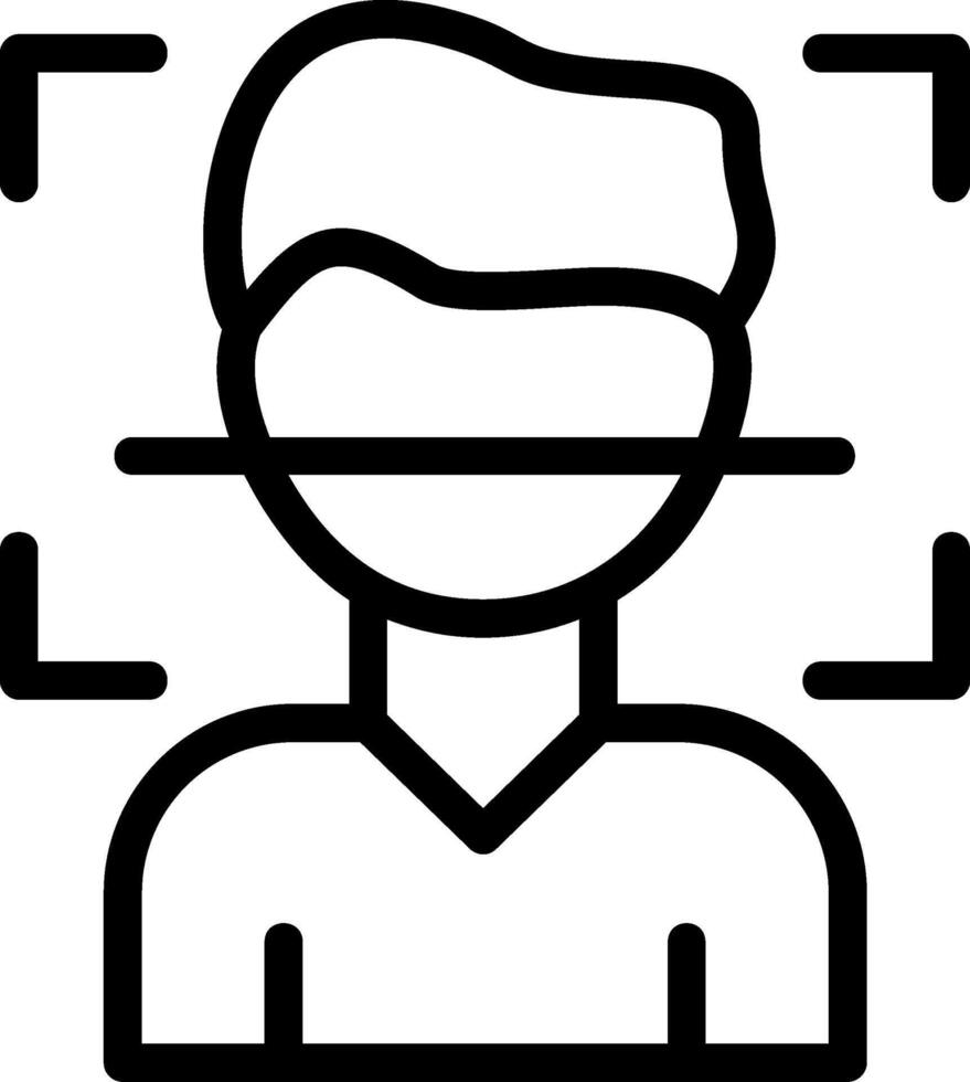 Facial Recognition Line Icon vector