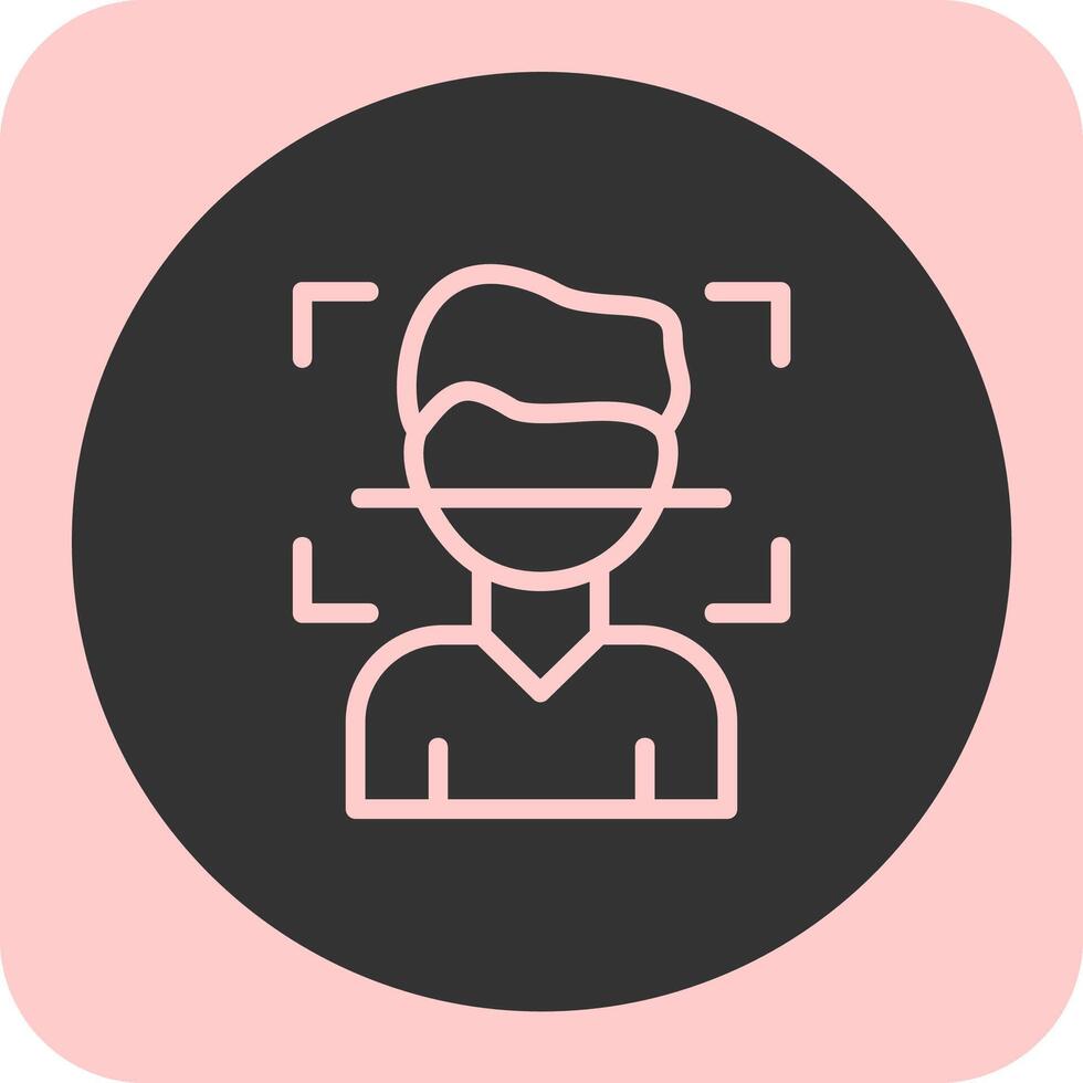 Facial Recognition Linear Round Icon vector