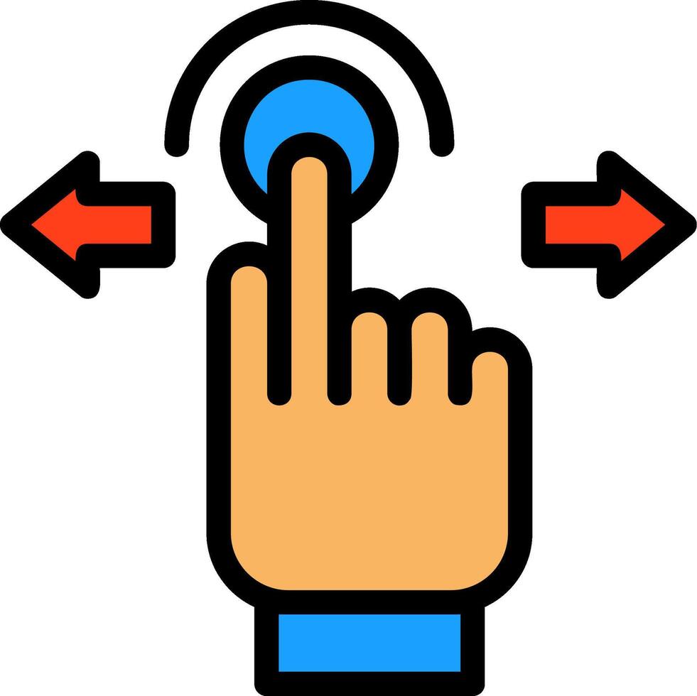 Gesture Control Line Filled Icon vector