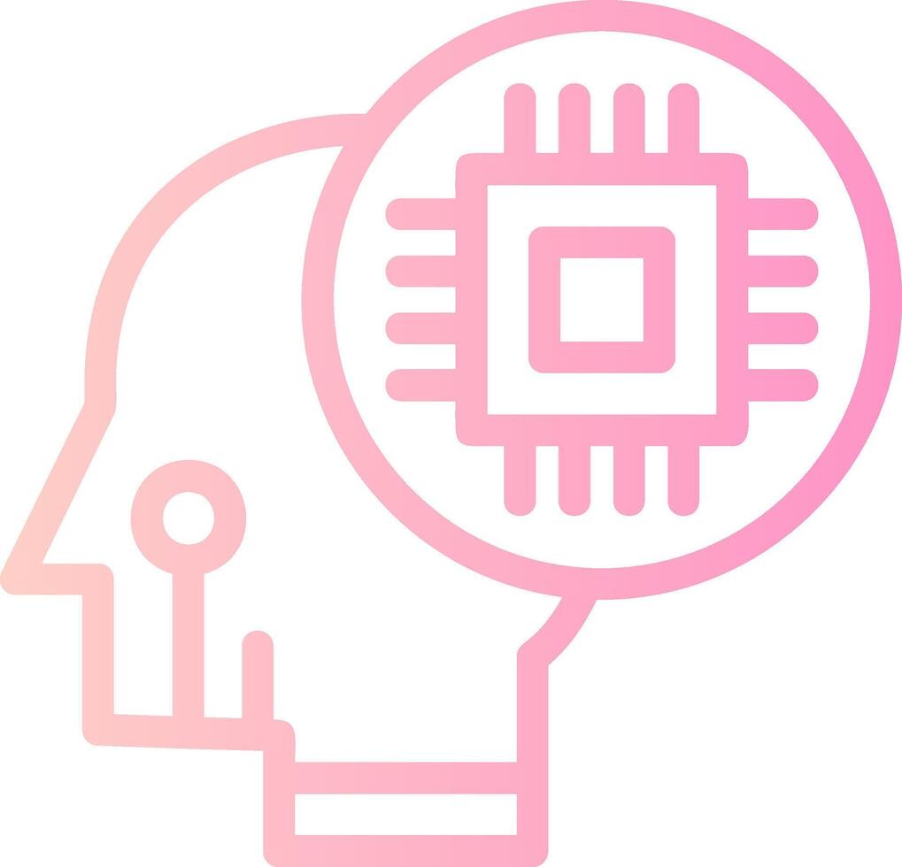 Neural Interface Linear Gradient Icon vector