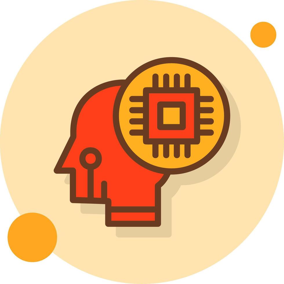 Neural Interface Filled Shadow Circle Icon vector