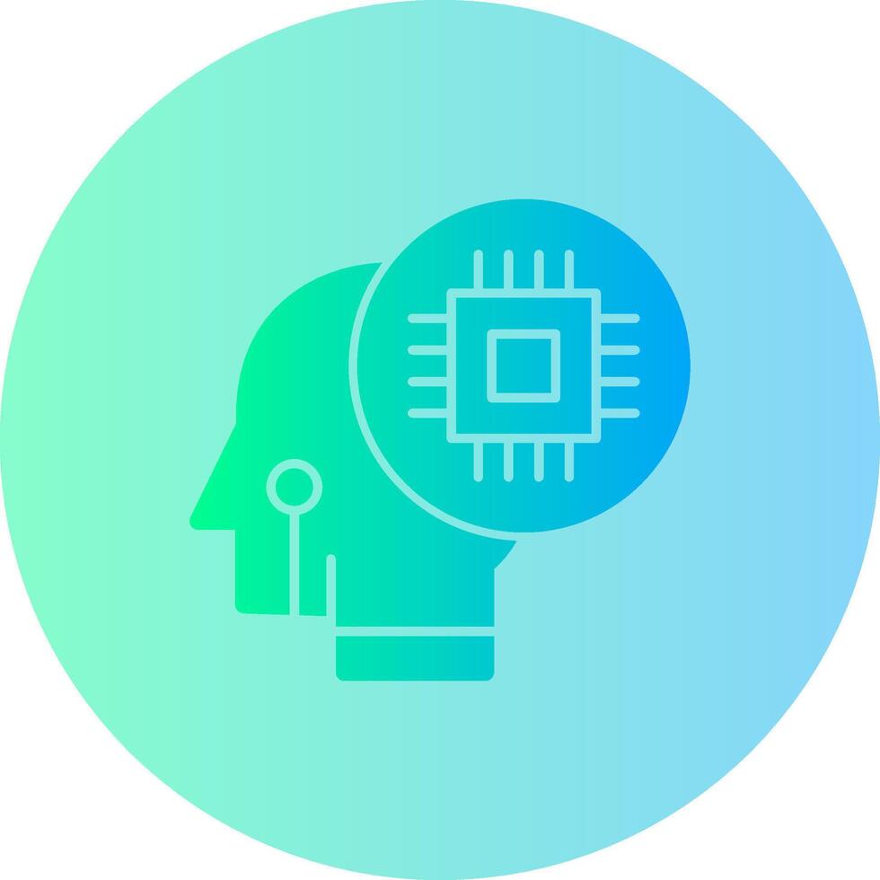 Neural Interface Gradient Circle Icon vector