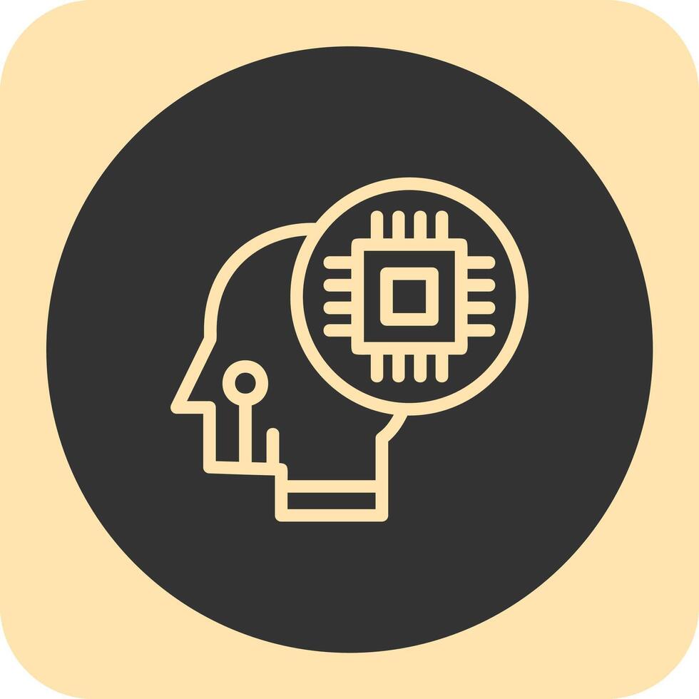 Neural Interface Linear Round Icon vector