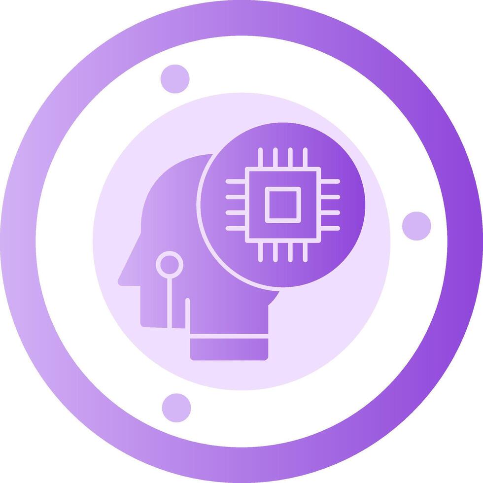 Neural Interface Glyph Gradient Icon vector