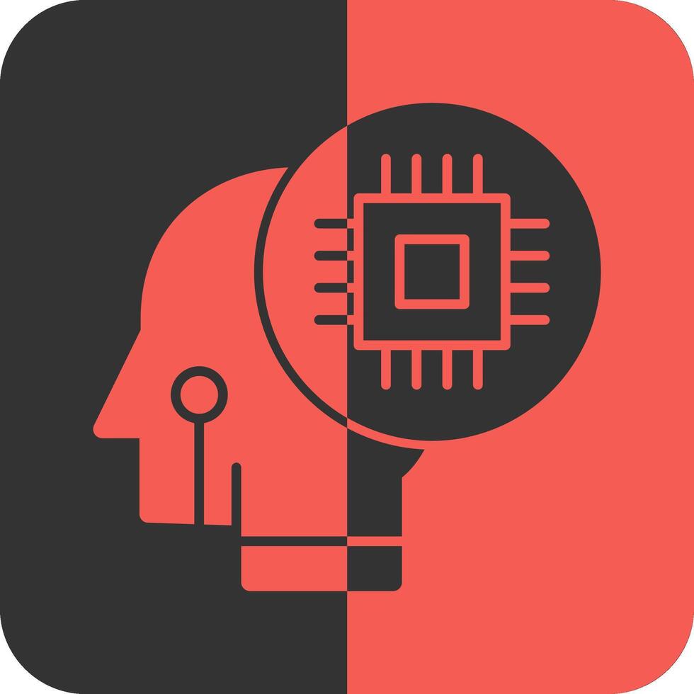 Neural Interface Red Inverse Icon vector