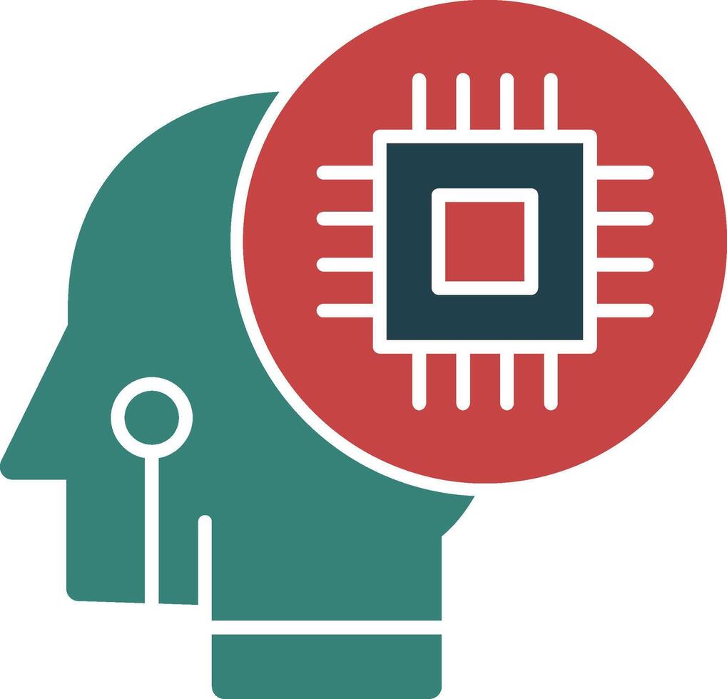 Neural Interface Line Circle Icon vector