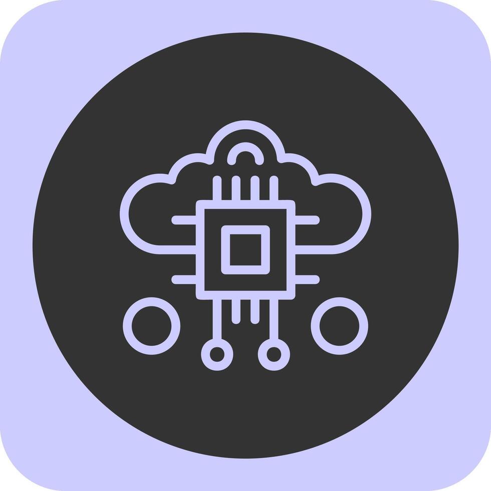 Swarm Intelligence Linear Round Icon vector