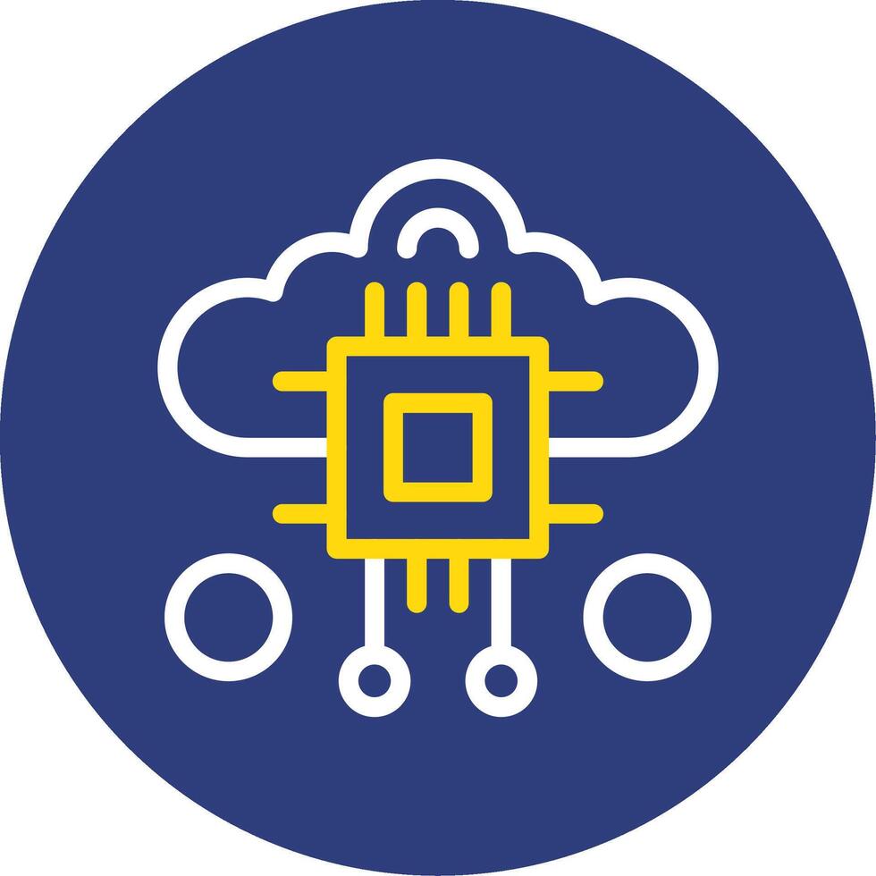 Swarm Intelligence Dual Line Circle Icon vector
