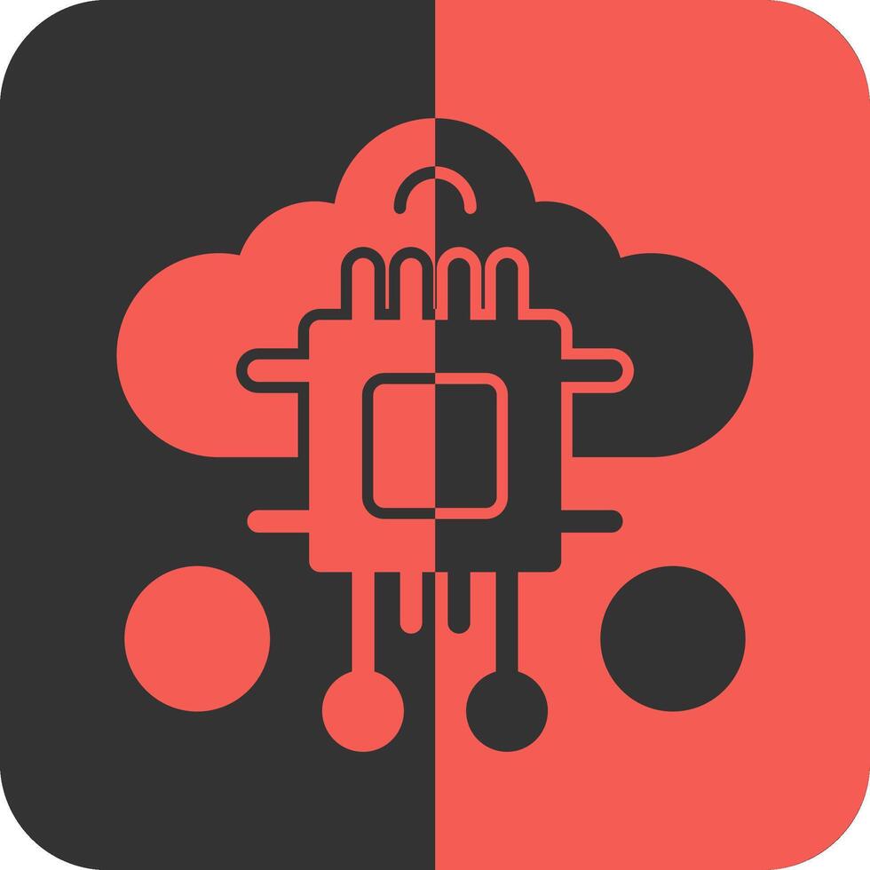 Swarm Intelligence Red Inverse Icon vector