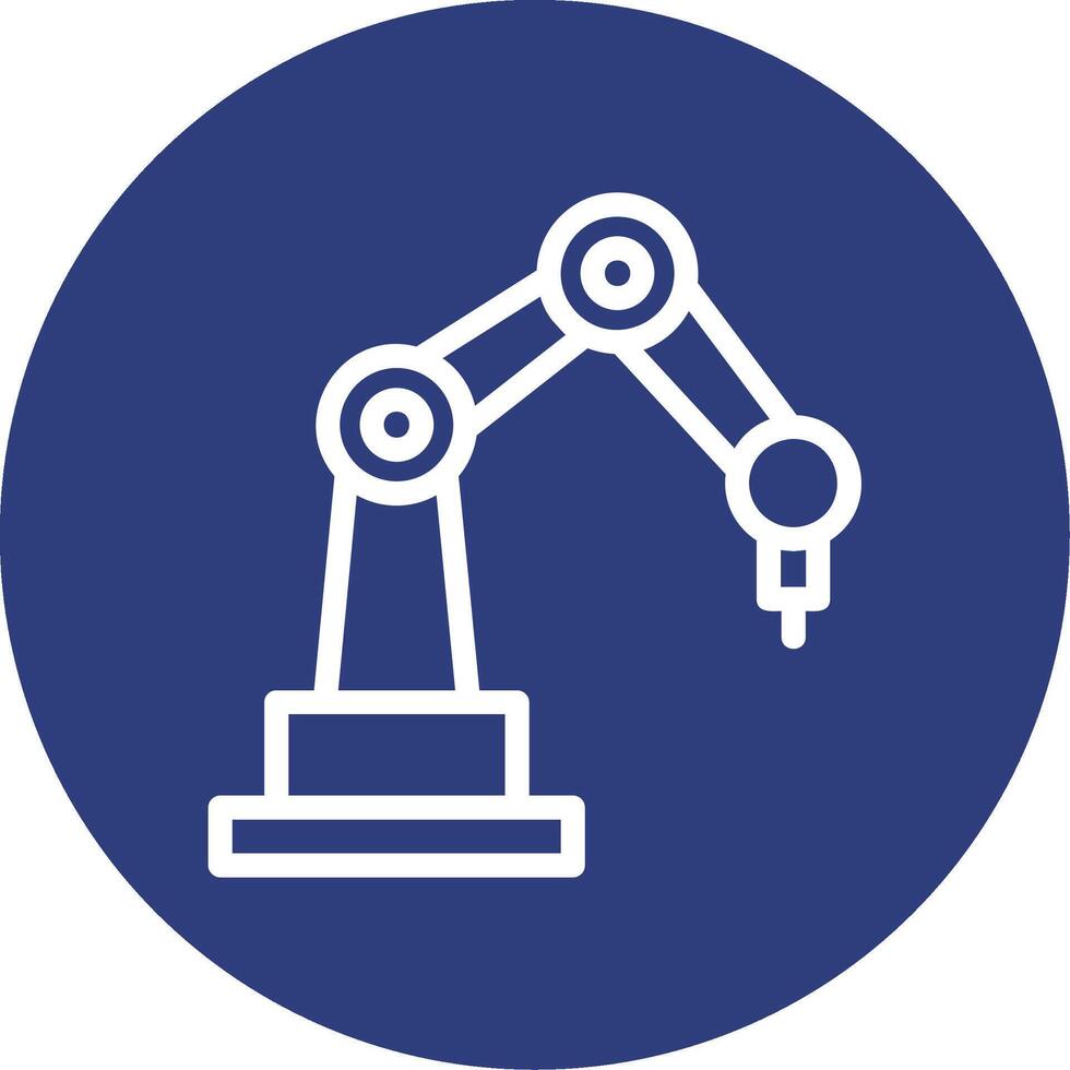 Robotics Arm Outline Circle Icon vector