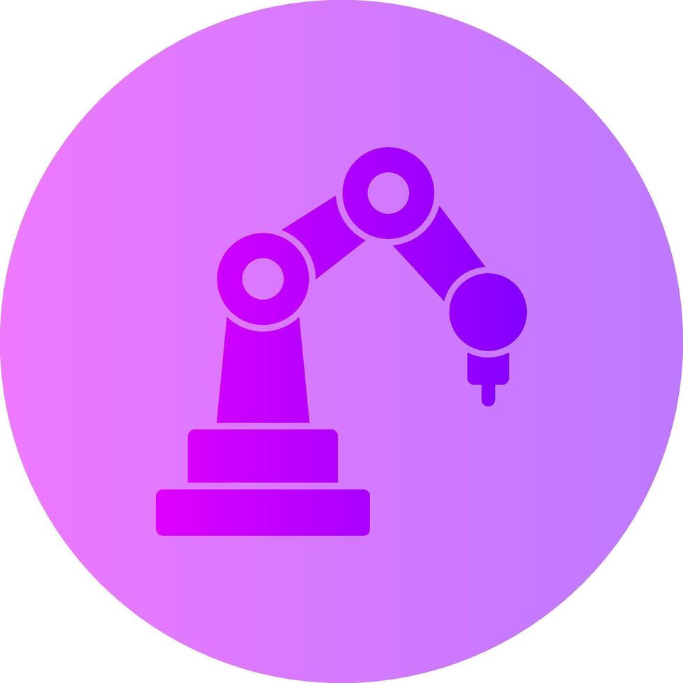 Robotics Arm Gradient Circle Icon vector