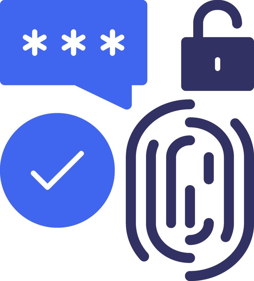 Biometric Security Solid Two Color Icon vector