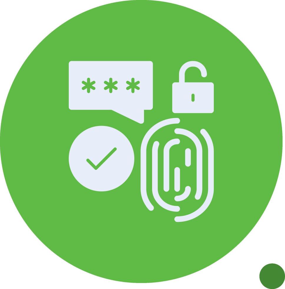 Biometric Security Glyph Shadow Icon vector
