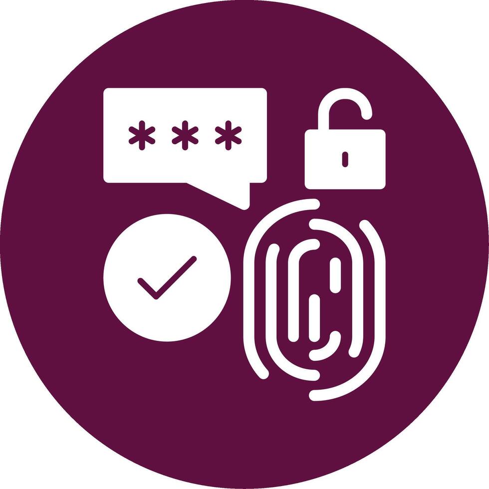 Biometric Security Glyph Circle Icon vector